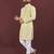 Yellow viscose silk embroidery sequins work straight men's kurta pyjama