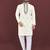 White viscose silk embroidery sequins work straight men's kurta pyjama