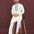 White viscose silk embroidery sequins work straight men's kurta pyjama