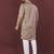 Brown viscose silk embroidery sequins work straight men's kurta pyjama