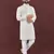 White viscose silk embroidery sequins work straight men's kurta pyjama