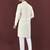 White viscose silk embroidery sequins work straight men's kurta pyjama