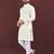 White viscose silk embroidery sequins work straight men's kurta pyjama