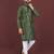 Green banglori silk embroidery sequins work straight men's kurta pyjama