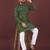 Green banglori silk embroidery sequins work straight men's kurta pyjama
