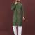 Green banglori silk embroidery sequins work straight men's kurta pyjama