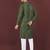 Green banglori silk embroidery sequins work straight men's kurta pyjama