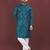 Blue banglori silk embroidery sequins work straight men's kurta pyjama