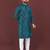 Blue banglori silk embroidery sequins work straight men's kurta pyjama