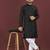Black banglori silk embroidery sequins work straight men's kurta pyjama