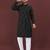 Black banglori silk embroidery sequins work straight men's kurta pyjama