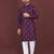 Wine banglori silk embroidery sequins work straight men's kurta pyjama