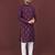 Wine banglori silk embroidery sequins work straight men's kurta pyjama