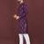 Wine banglori silk embroidery sequins work straight men's kurta pyjama