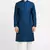 Blue silk sequins embroidery straight men's kurta pyjama