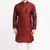 Red silk sequins embroidery straight men's kurta pyjama