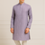 Violet silk sequins embroidery straight men's kurta pyjama