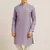 Violet silk sequins embroidery straight men's kurta pyjama