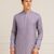 Violet silk sequins embroidery straight men's kurta pyjama