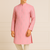 Pink silk sequins embroidery straight men's kurta pyjama