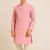 Pink silk sequins embroidery straight men's kurta pyjama