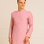 Pink silk sequins embroidery straight men's kurta pyjama
