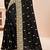 Black sequin zari resham moti stone border georgette designer saree for women