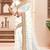 White sequin zari resham moti stone border georgette designer saree for women