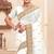 White sequin zari resham moti stone border georgette designer saree for women