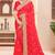 Pink sequin zari resham moti stone border georgette designer saree for women