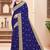 Navy blue sequin zari resham moti stone border georgette designer saree for women