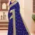 Navy blue sequin zari resham moti stone border georgette designer saree for women