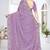 lavender sequin coding embroidered crush silk blend saree with unstitch blouse piece