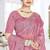 pink sequin coding embroidered crush silk blend saree with unstitch blouse piece