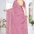 pink sequin coding embroidered crush silk blend saree with unstitch blouse piece