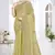 mehandi green sequin coding embroidered crush silk blend saree with unstitch blouse piece