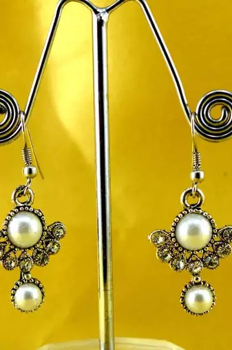 Micro Platted Moti Polki Cz Earing