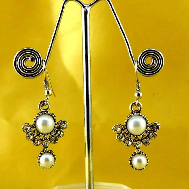 Micro Platted Moti Polki Cz Earing