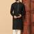 Black premium silk embroidered kurta with sequins work & raymond cotton pajama
