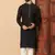 Black premium silk embroidered kurta with sequins work & raymond cotton pajama
