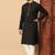 Black premium silk embroidered kurta with sequins work & raymond cotton pajama