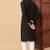 Black premium silk embroidered kurta with sequins work & raymond cotton pajama