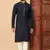 Blue premium silk embroidered kurta with sequins work & raymond cotton pajama