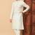 Elegant white premium silk embroidered sequins work kurta with raymond cotton pajama for men