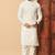 Elegant white premium silk embroidered sequins work kurta with raymond cotton pajama for men