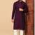 Royal wine premium silk embroidered sequins work kurta with raymond cotton pajama for men