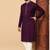 Royal wine premium silk embroidered sequins work kurta with raymond cotton pajama for men