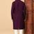 Royal wine premium silk embroidered sequins work kurta with raymond cotton pajama for men