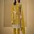 Mustard embroderied silk semi-stitched salwar suit