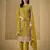 Mustard embroderied silk semi-stitched salwar suit